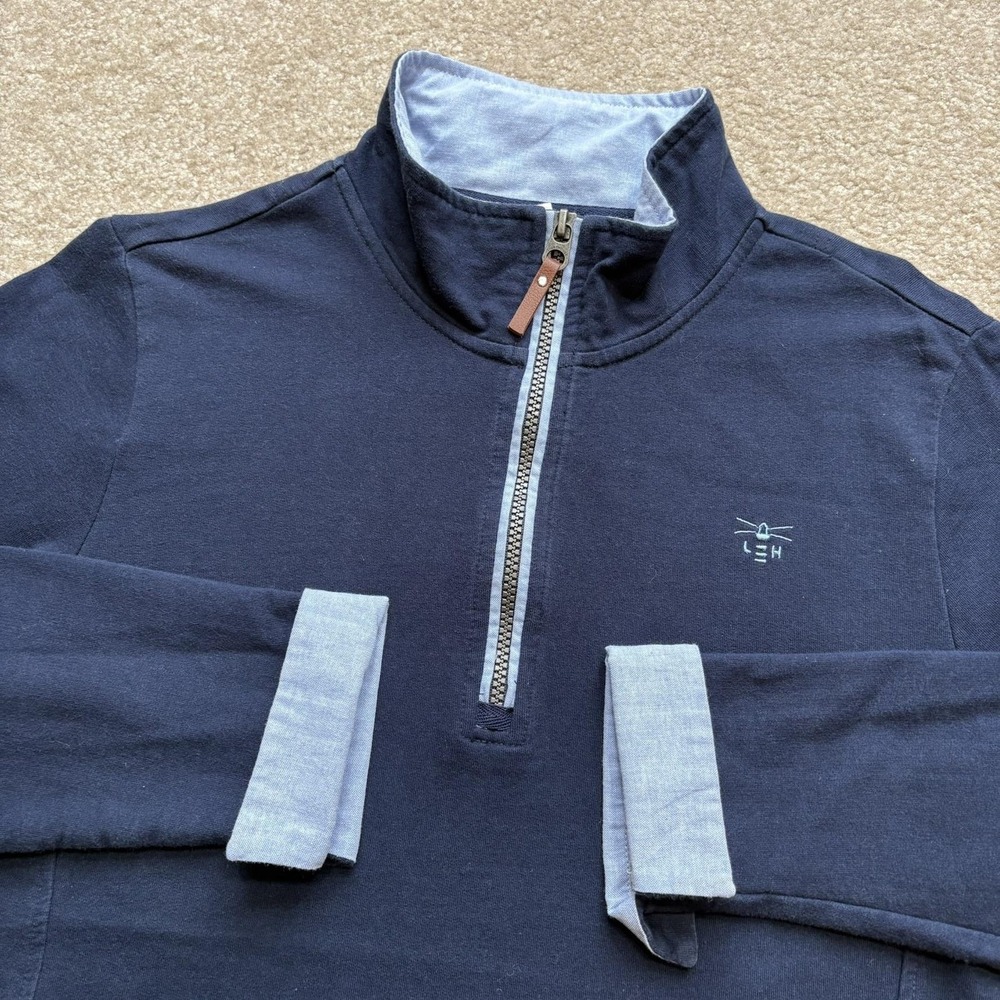 Lighthouse Sweatshirt Womens US‎ 10 Navy Blue Quarter Zip Mock Neck Pullover